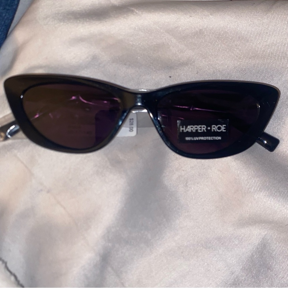 Black Cat-Eye Sleek Sunglasses Harper + Roe UV Protection
